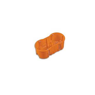 Puszka podtynkowa podwójna głęboka regips wkręty 2x60mm IP30 136x68x60 pomarańczowa PAWBOL A.0010PG