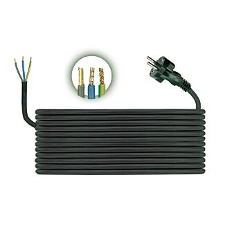 Przewód przyłączeniowy OW czarny z wtyczką kątową 3x1,5mm2 230V - 5m F-Elektro F5.0006