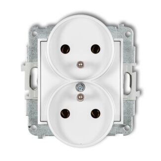 Gniazdo elektryczne podwójne białe Karlik MINI MGPR-2Z