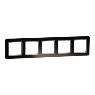 Ramka pięciokrotna pion/poziom szkło czarne, Sedna Design & Elements, Schneider Electric, SDD361805
