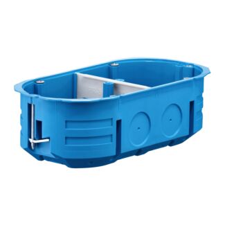 Puszka podtynkowa podwójna płytka regips 2x60mm IP30 139x68x45 niebieska P2x60K SIMET 32322203