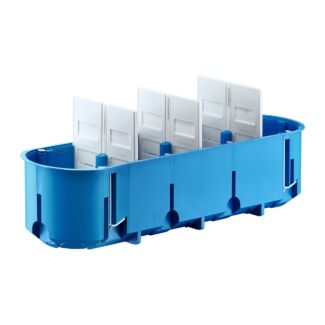 Puszka podtynkowa poczwórna głęboka regips 4x60mm IP30 281x68x63 niebieska P4x60D SIMET 32097203