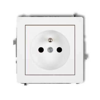 Gniazdo elektryczne pojedyncze biały mat Karlik DECO 25DGP-1ZP
