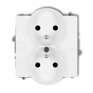 Gniazdo elektryczne podwójne biały mat Karlik DECO 25DGPR-2ZP