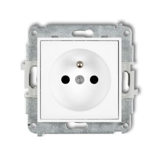 Gniazdo elektryczne pojedyncze biały mat Karlik MINI 25MGP-1ZP