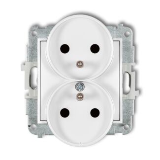 Gniazdo elektryczne podwójne biały mat Karlik MINI 25MGPR-2ZP