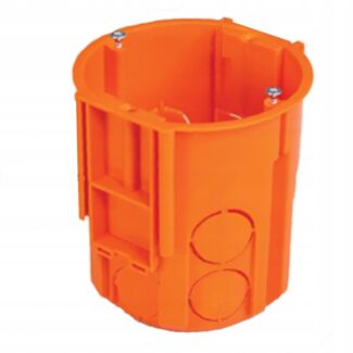Puszka podtynkowa pojedyncza super głęboka łączona z wkrętami 60mm 68x81 pomarańczowa PAWBOL A.0080