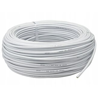 Przewód mieszkaniowy okrągły linka OMY 3x0,5mm2 300V biały - 1m