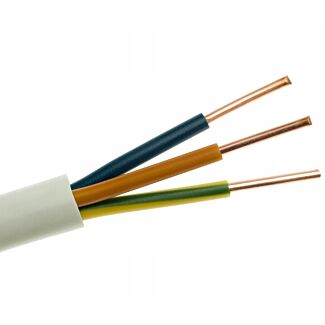 Przewód instalacyjny okrągły YDY 3x2,5mm2 450/750V biały - 100m