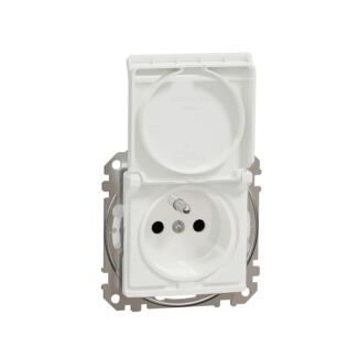 Gniazdo pojedyncze IP44 z przesłonami białe, Sedna Design & Elements, Schneider Electric, SDD211013