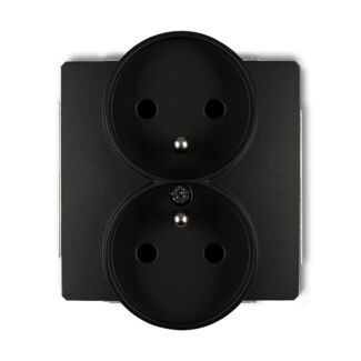 Gniazdo elektryczne podwójne czarny mat Karlik DECO 12DGPR-2ZP