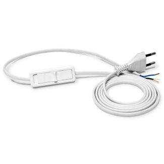 Przewód przyłączeniowy OW z wtyczka płaską i wyłącznikiem biały 2x0,75mm2 230V 3m PLASTROL W-10143