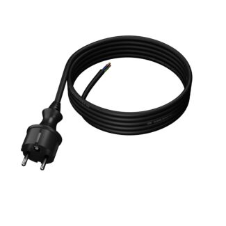 Przewód przyłączeniowy OW czarny z wtyczką prostą 3x1,5mm2 230V - 3m PLASTROL W-97271