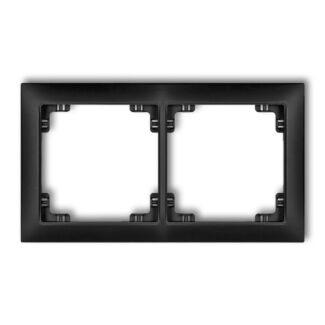 Ramka podwójna pion/poziom czarny mat Karlik DECO Soft 12DRSO-2