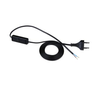 Przewód przyłączeniowy OW czarny z wtyczka płaską 2x0,75mm2 230V - 3m PLASTROL W-10147