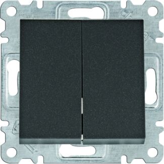 Włącznik światła podwójny czarny mat Lumina2 INTENSE Hager WL0043