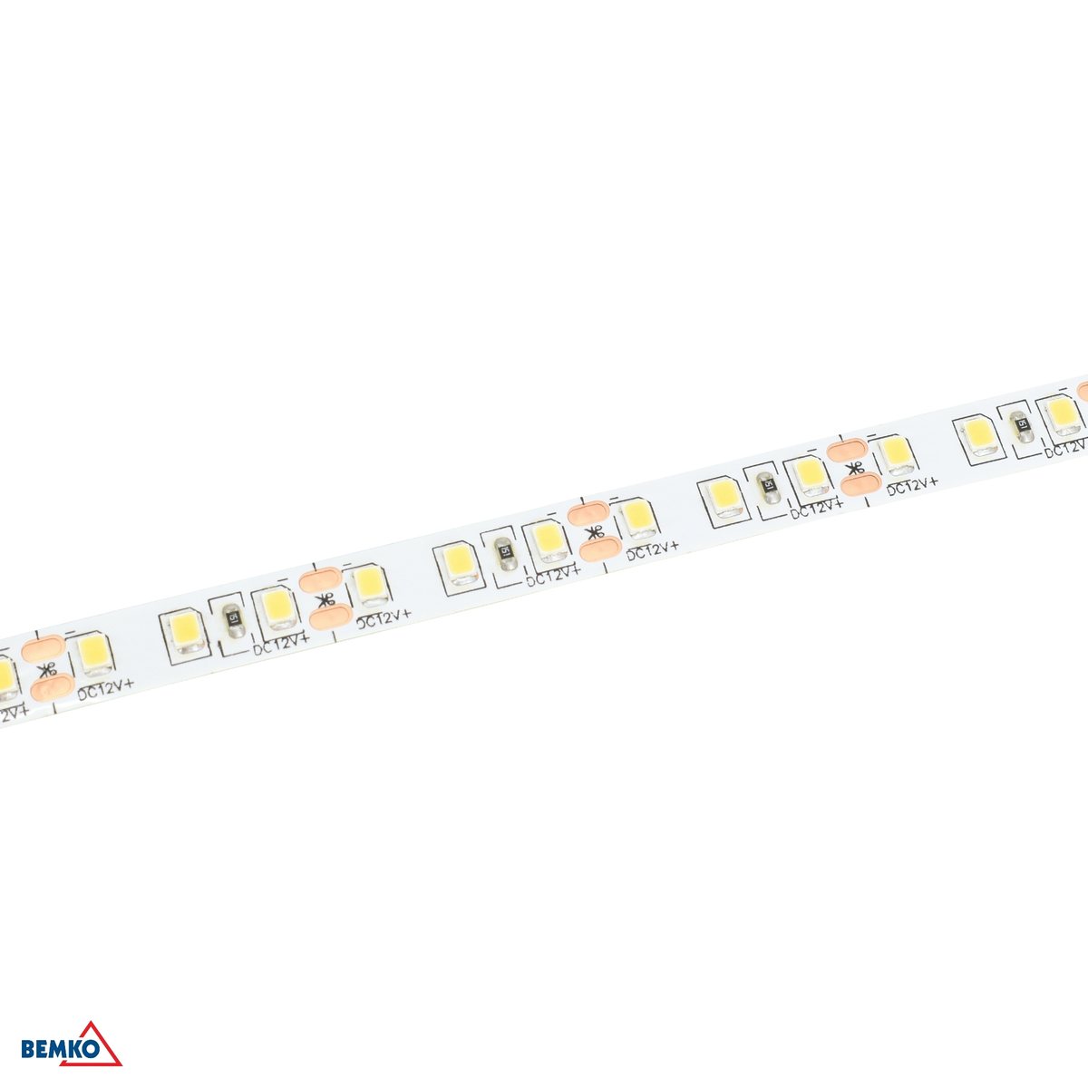 Taśma LED Bemko D87-LS-2835-6000-IP20-AWW — zakończenie z przewodami zasilającymi