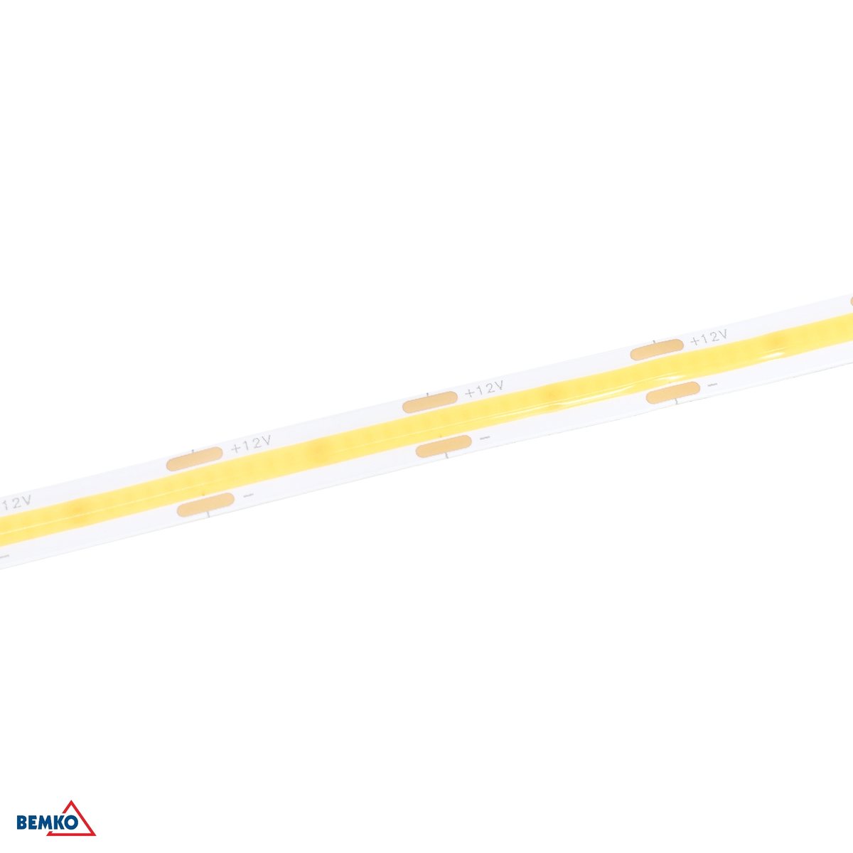 Taśma LED Bemko D87-LS-COB-2400-IP20-AWW-12V — zakończenie z przewodami zasilającymi
