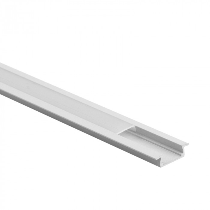 Profil do taśm LED P02 podtynkowy biały + klosz mleczny 2m Eco Light EC20609