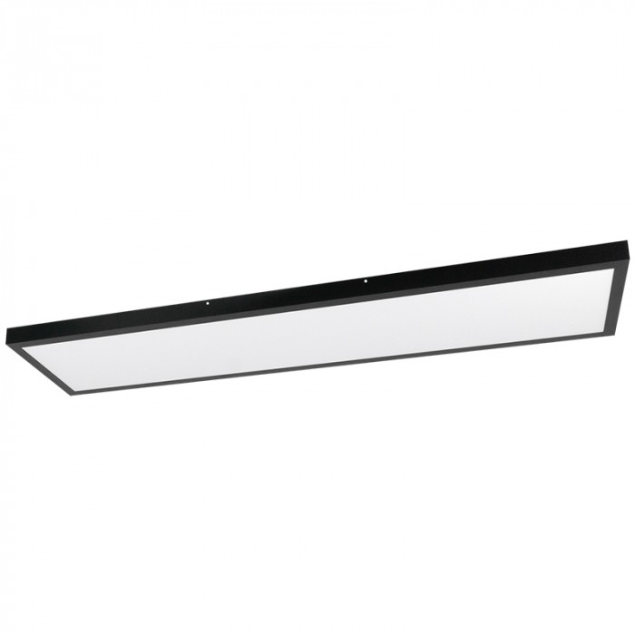 Zdjęcie produktowe na jasnym tle: podłużna płyta panelu 1200 × 300 mm w ujęciu pod kątem, mleczna powierzchnia świecąca w wąskiej ramce