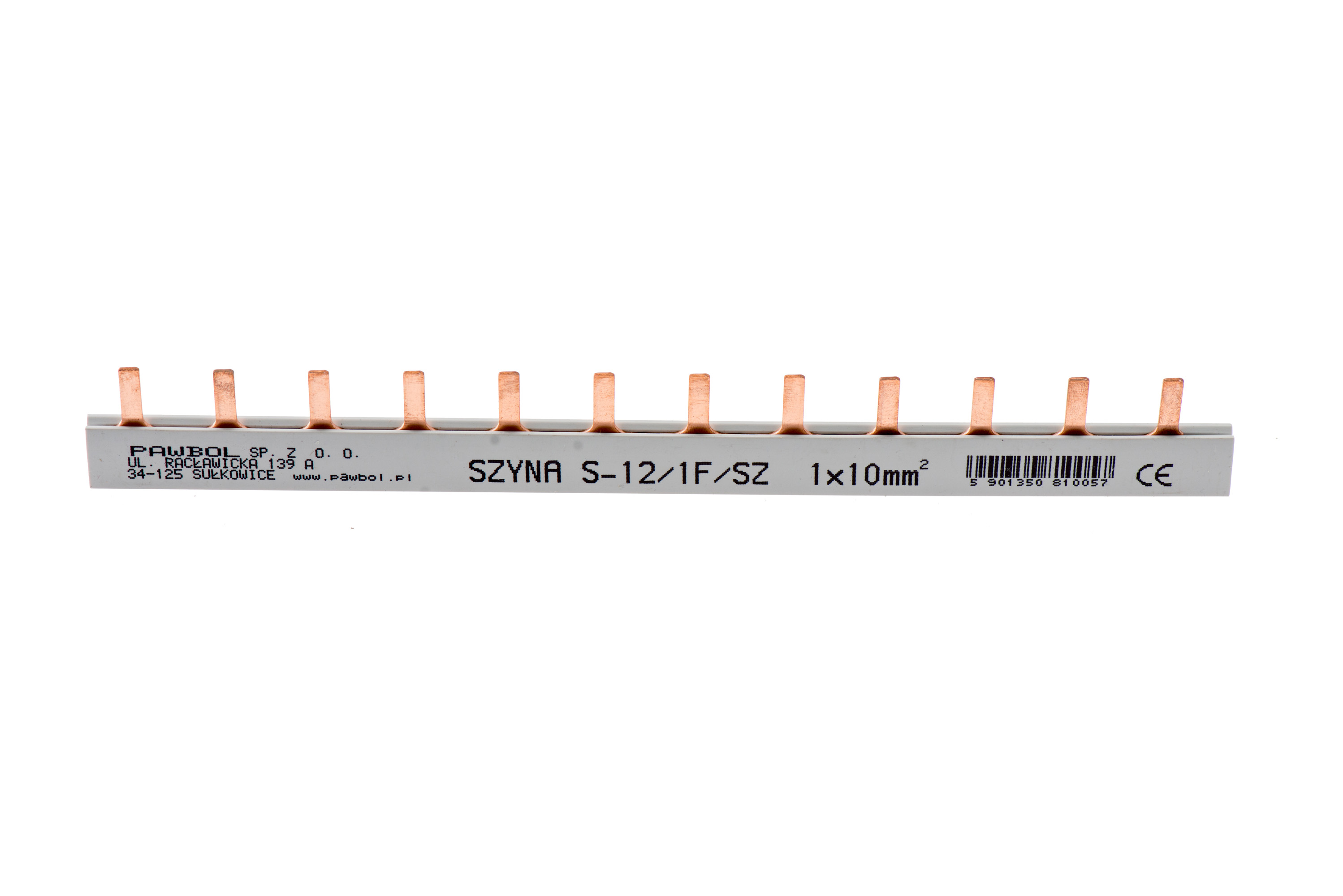 Szyna łączeniowa grzebieniowa 1-fazowa 1F 12 modułów 63A 230V S-12 PAWBOL E.4300