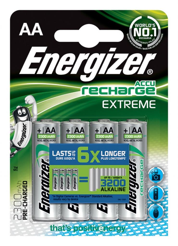 Akumulatorek niklowo-wodorkowy ENERGIZER EXTREME AA 2300mAh 4szt Energizer E300624601