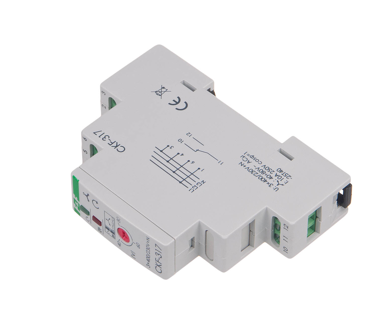 Czujnik kolejności i zaniku fazy 3P+N 10A 400V F&F CKF-317